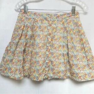 Free people button up and lined mini skirt floral xs or size 2